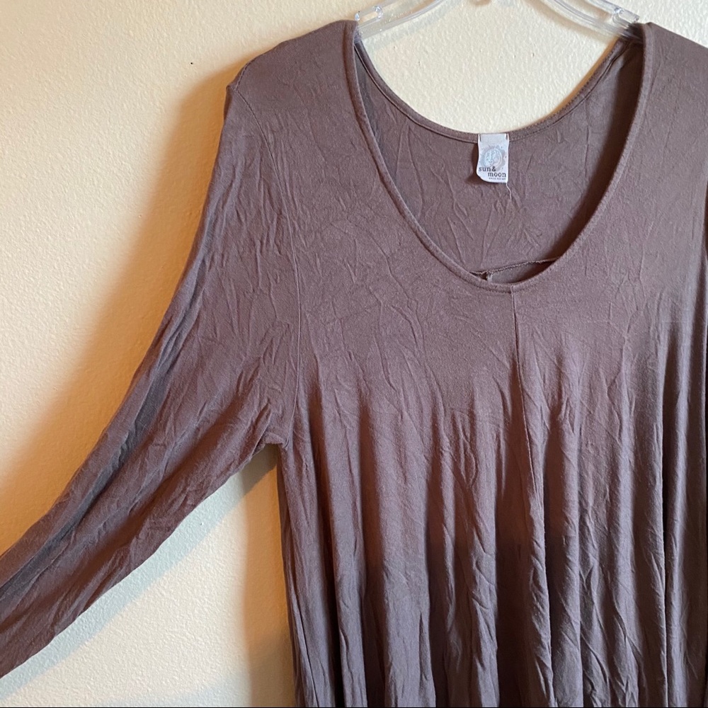 Taupe long sleeve blouse